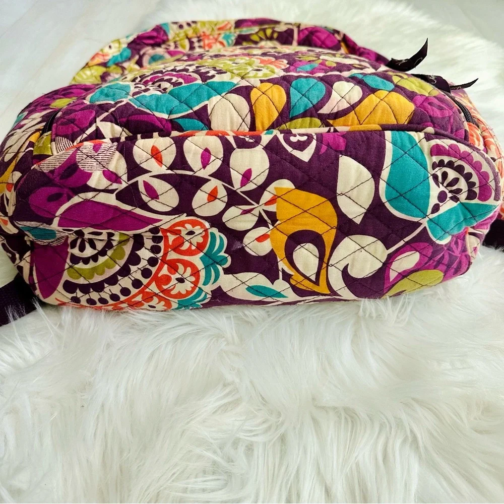 Vera Bradley Back To School Paisley Floral Backpack with Wristlet Purse